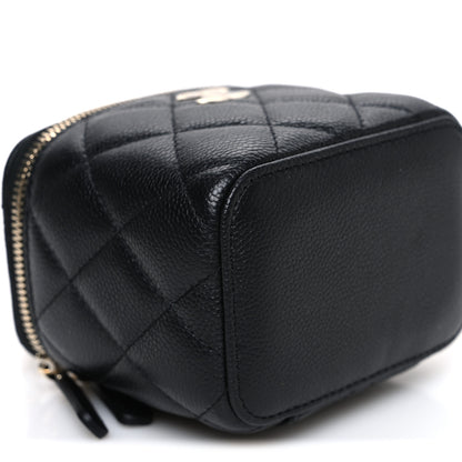 Chanel Caviar Quilted Mini Vanity Case With Chain Black 9 of 11