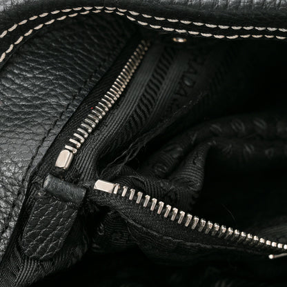 Prada Vitello Daino Shoulder Bag Black 12 of 13