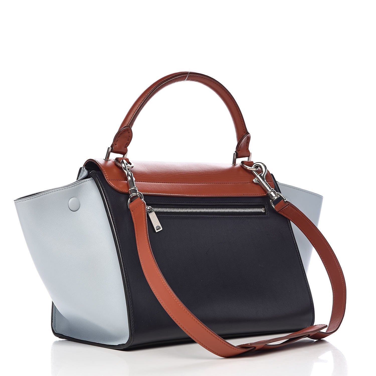 Celine Smooth Calfskin Small Tri-Color Trapeze Pale Blue 3 of 9