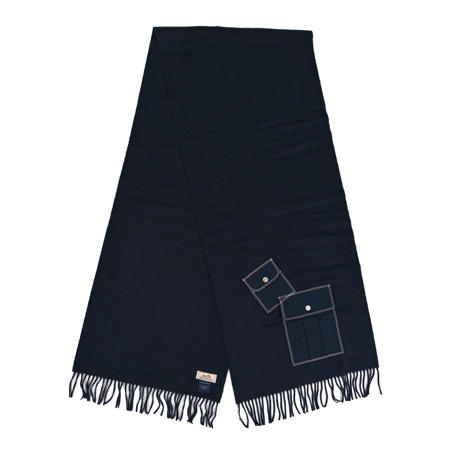 Hermes Cashmere Aviateur Muffler Marine 2 of 3