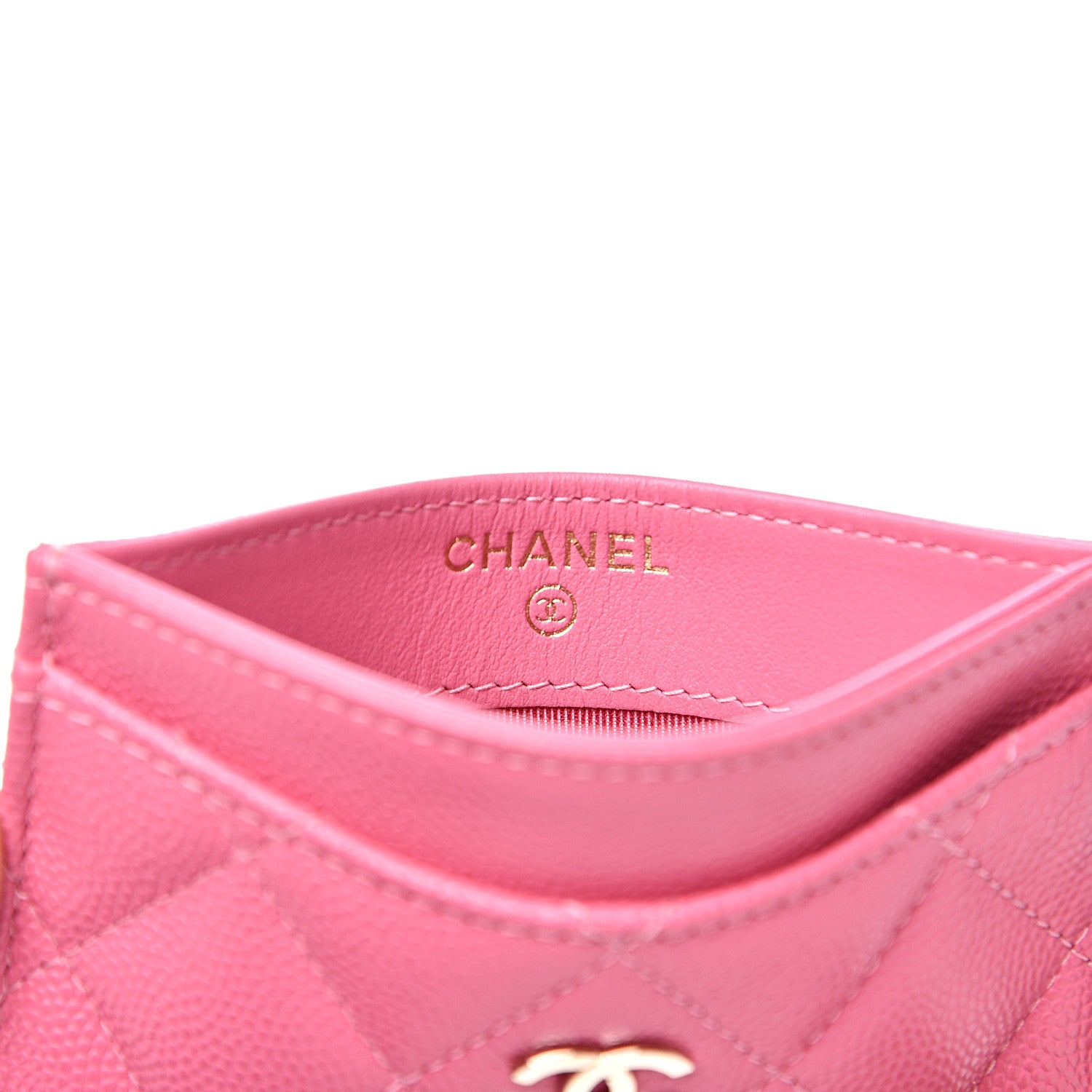 Chanel Caviar Quilted Card Holder Pink 7 of 9
