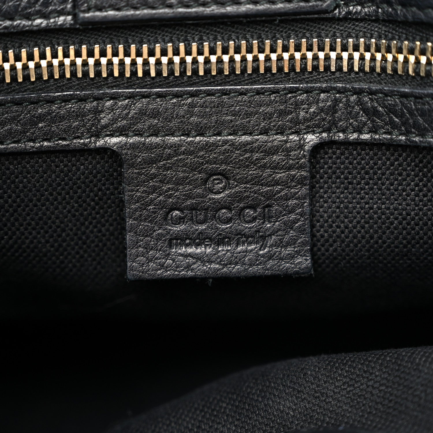 Gucci Pebbled Calfskin Medium Bamboo Shopper Tote Black 7 of 12