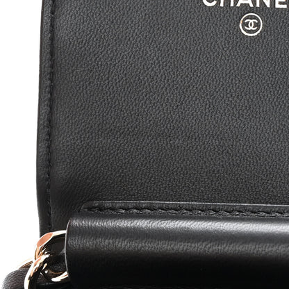 Chanel Calfskin Crochet Embroidered Quilted Mini Clutch with Chain Black 15 of 18