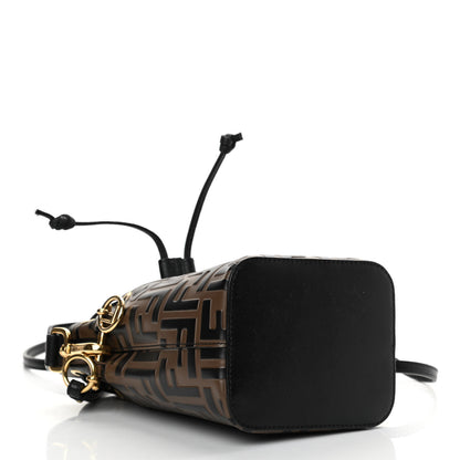 Fendi Vitello Liberty F is Fendi Bi-Color FF 1974 Embossed Mini Mon Tresor Bucket Bag Maya Black 4 of 14