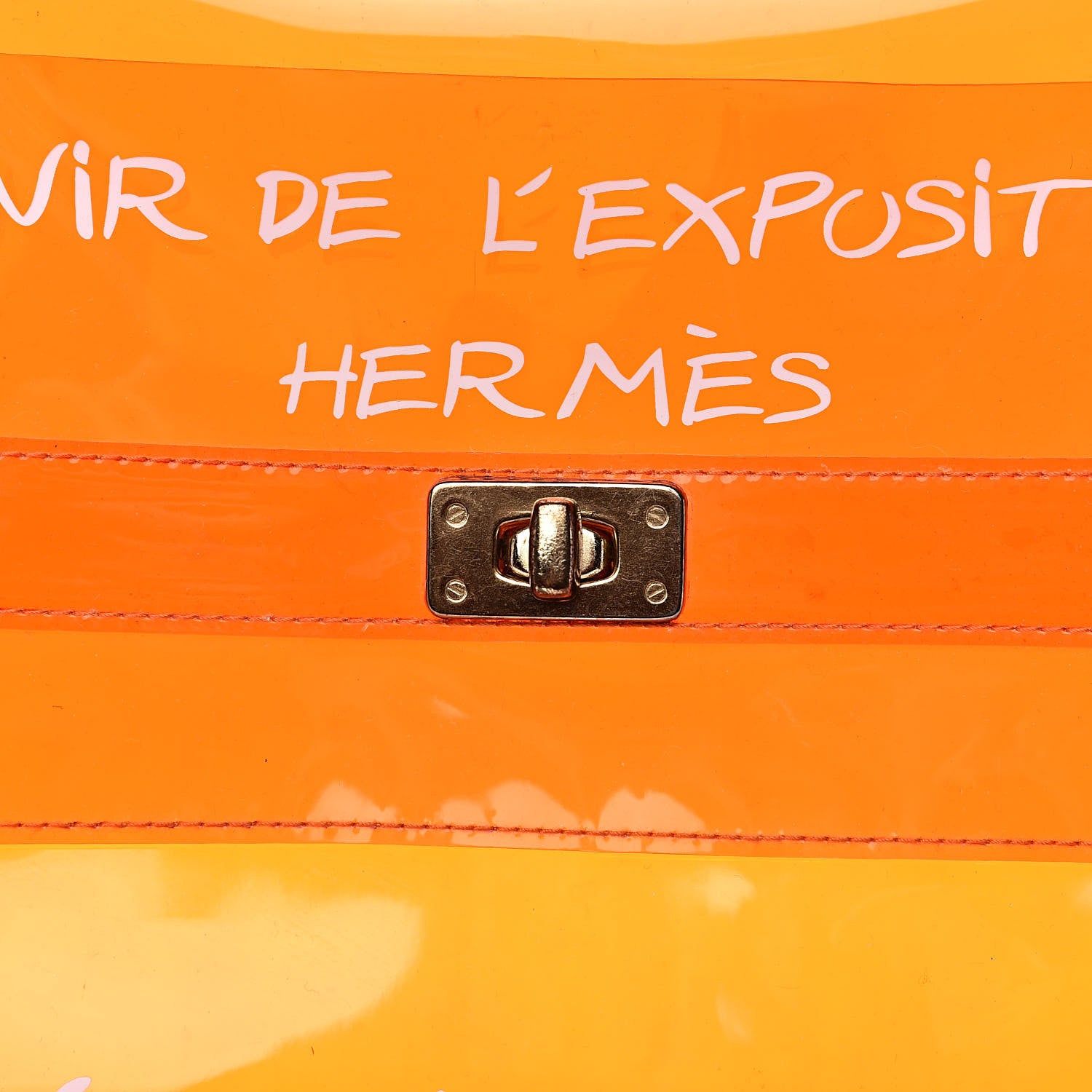 Hermes Vinyl Souvenir De L'Exposition Kelly Orange 9 of 10