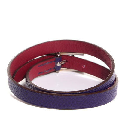 Hermes Epsom Swift Behapi Double Tour Reversible Bracelet Iris Rubis Small 3 of 8