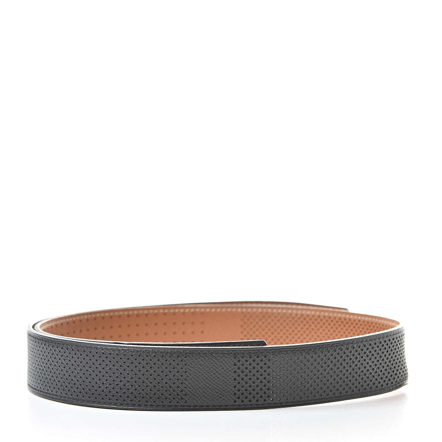 Hermes Epsom Perforated 32mm Belt Strap 80 Black Gold 2 of 10