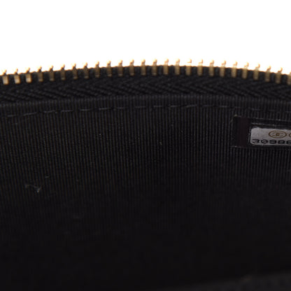 Chanel Raffia Jute Striped Small Vanity Case With Chain Black Beige 9 of 11