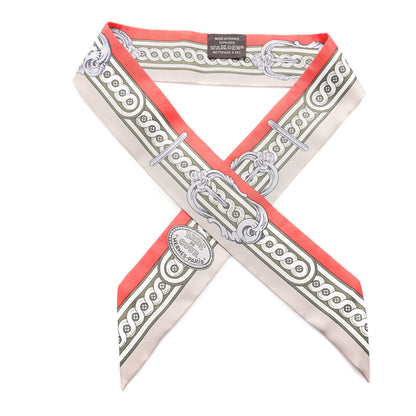 Hermes Silk Bride De Cour Twilly Corail Naturel Kaki 1 of 4