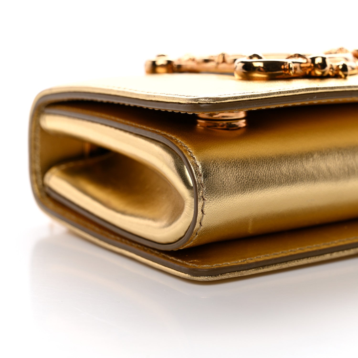 Dolce & Gabbana Metallic Calfskin DG Girls Shoulder Bag Gold 8 of 11