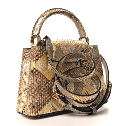 Louis Vuitton Metallic Python Capucines Mini Gold Silver 3 of 10