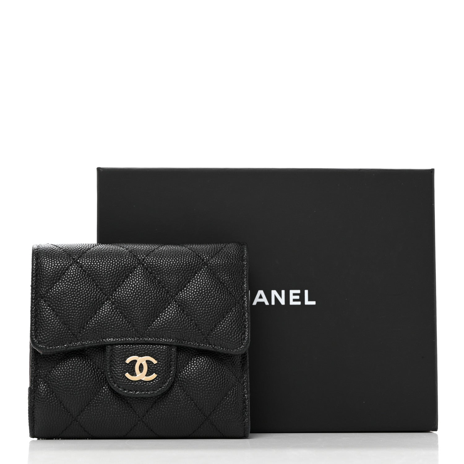 Chanel Caviar Quilted Compact Flap Wallet Black 3 of 9