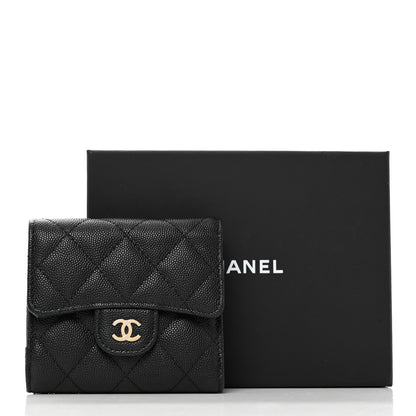 Chanel Caviar Quilted Compact Flap Wallet Black 3 of 9