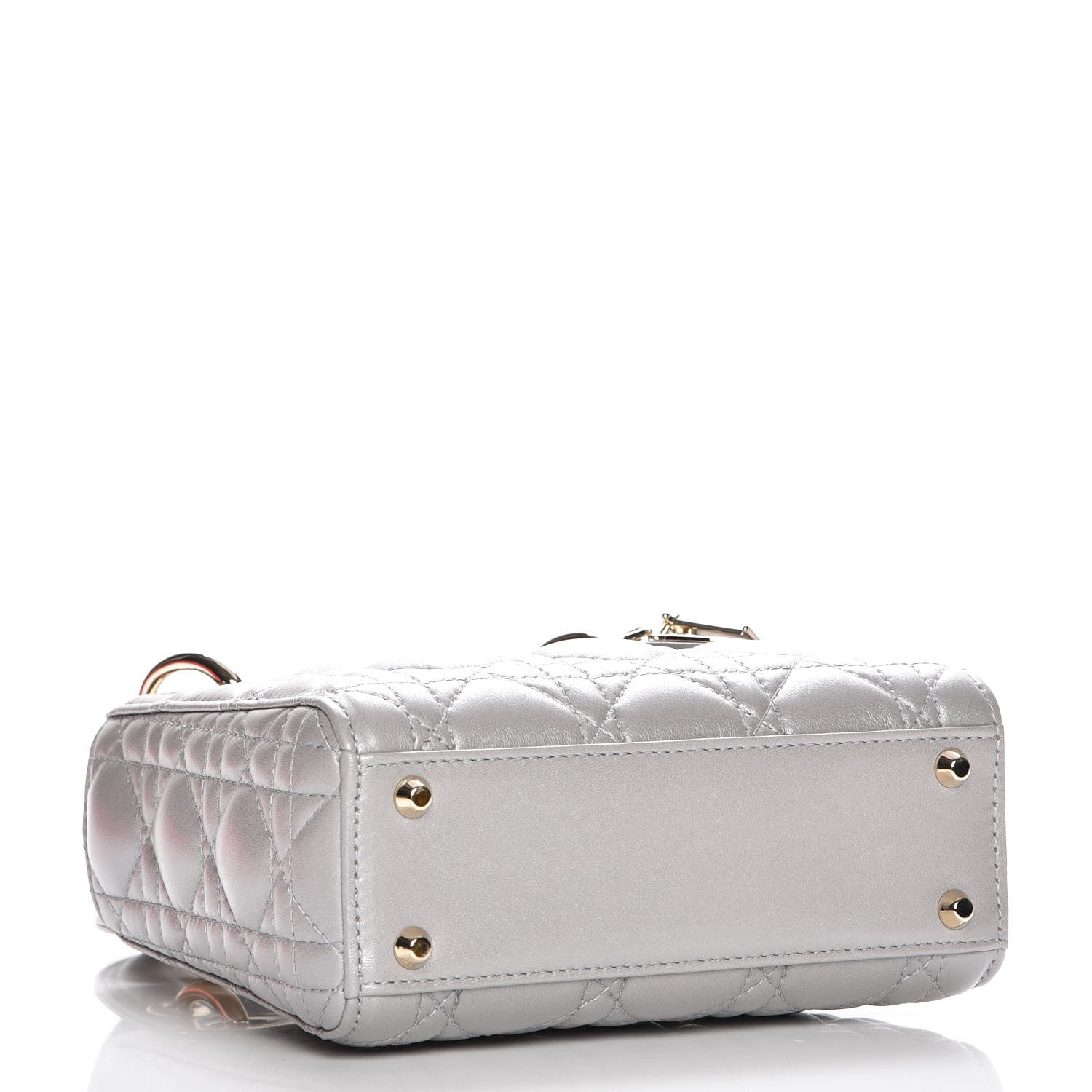 Christian Dior Metallic Lambskin Cannage Mini Lady Dior Grey 4 of 8
