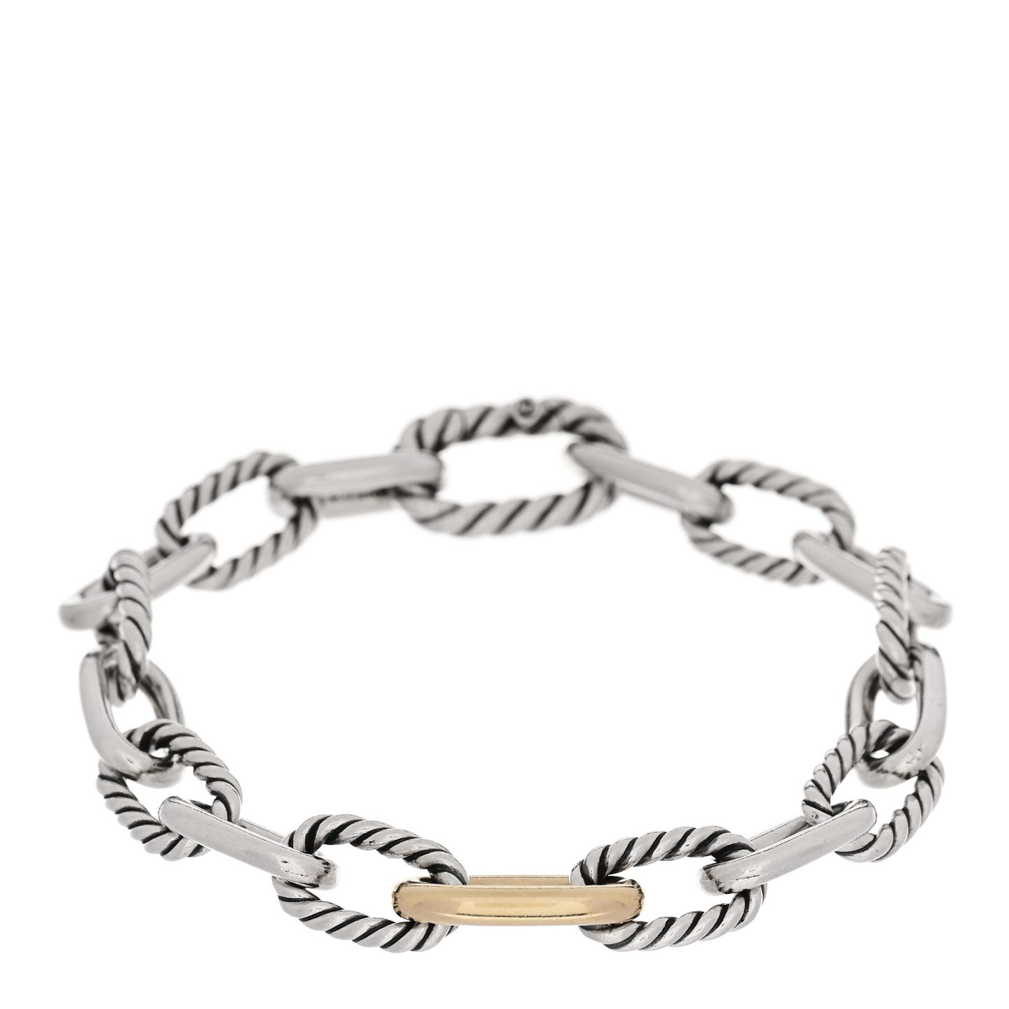 Sterling Silver 18K Yellow Gold 8.5mm Madison Chain Bracelet