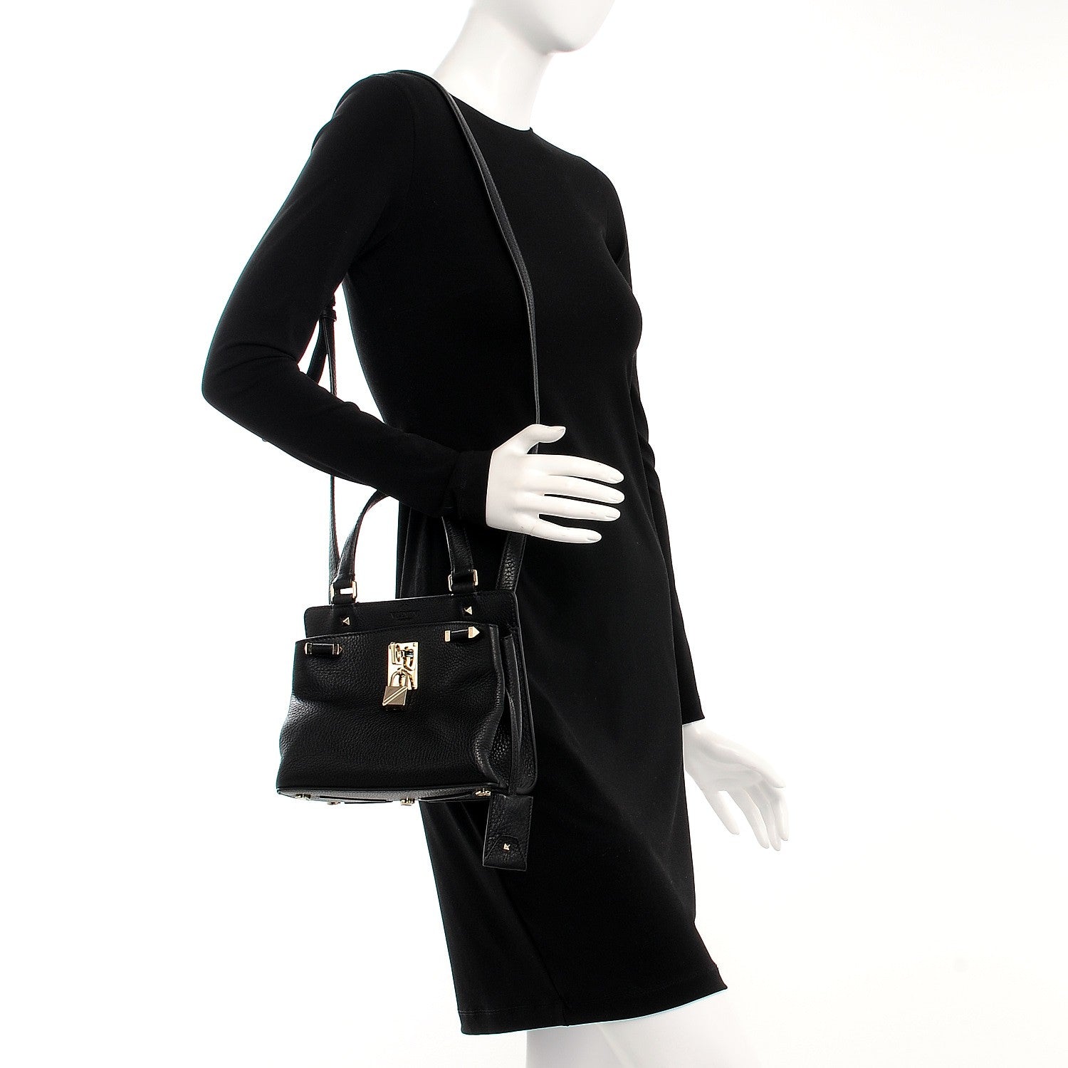 Valentino Garavani Alce Printed Calfskin Small Joylock Satchel Black 2 of 7
