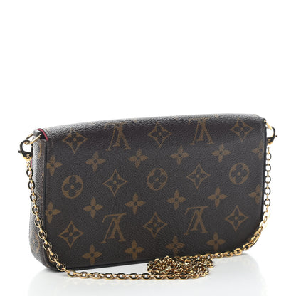 Louis Vuitton Monogram Pochette Felicie Chain Wallet Fuchsia 4 of 10