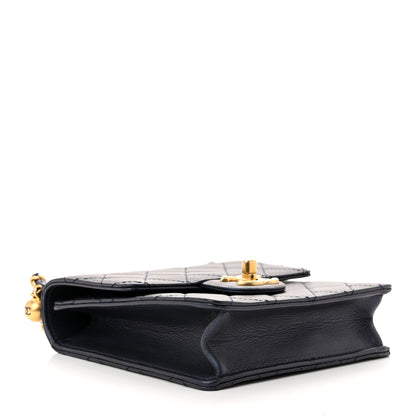 Chanel Iridescent Lambskin Quilted Chic Pearls Flap Navy Blue 4 of 11