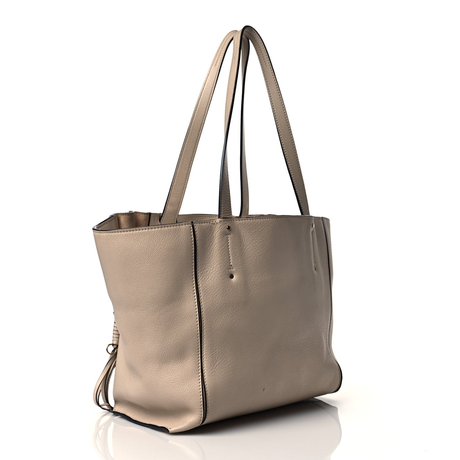 Chloe Calfskin Small Milo Shopping Tote Pearl Beige 3 of 12