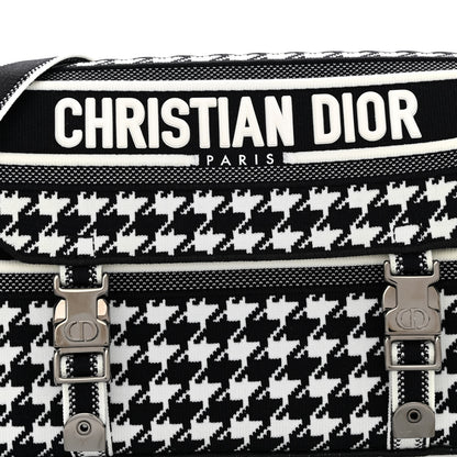 Christian Dior Canvas Houndstooth Embroidered Small Diorcamp Bag Black Multicolor 7 of 10