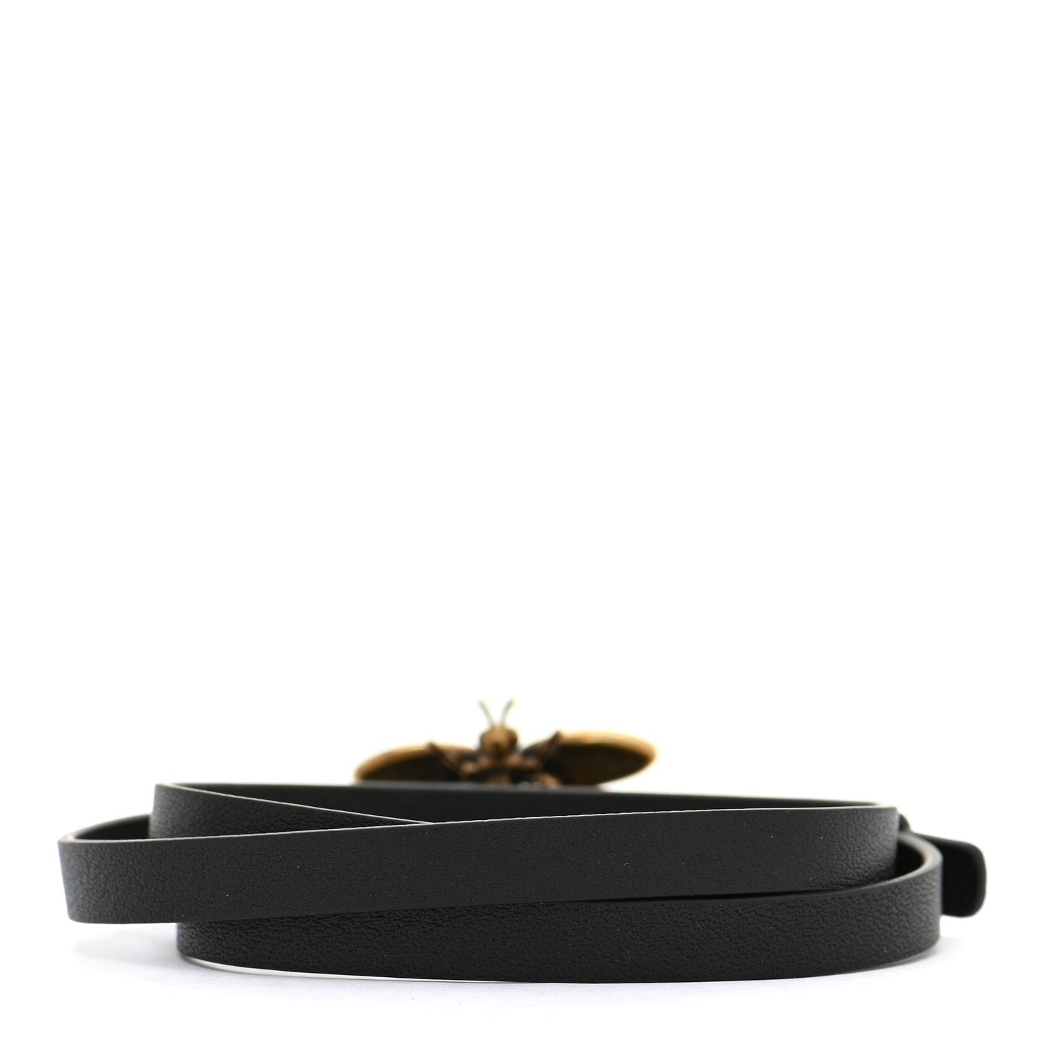 Christian Dior Calfskin Crystal Bee Triple Loop Bracelet Black 3 of 6