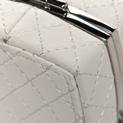 Chanel Patent Goatskin Quilted Clutch With Chain White 8 of 10