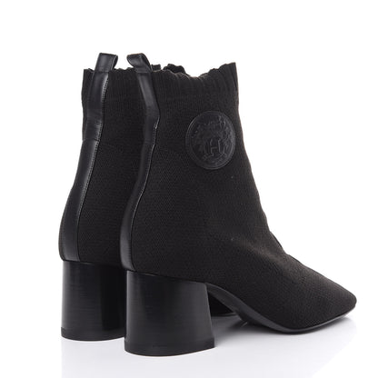 Hermes Knit Calfskin Volver Ankle Boots 36 Black 4 of 8