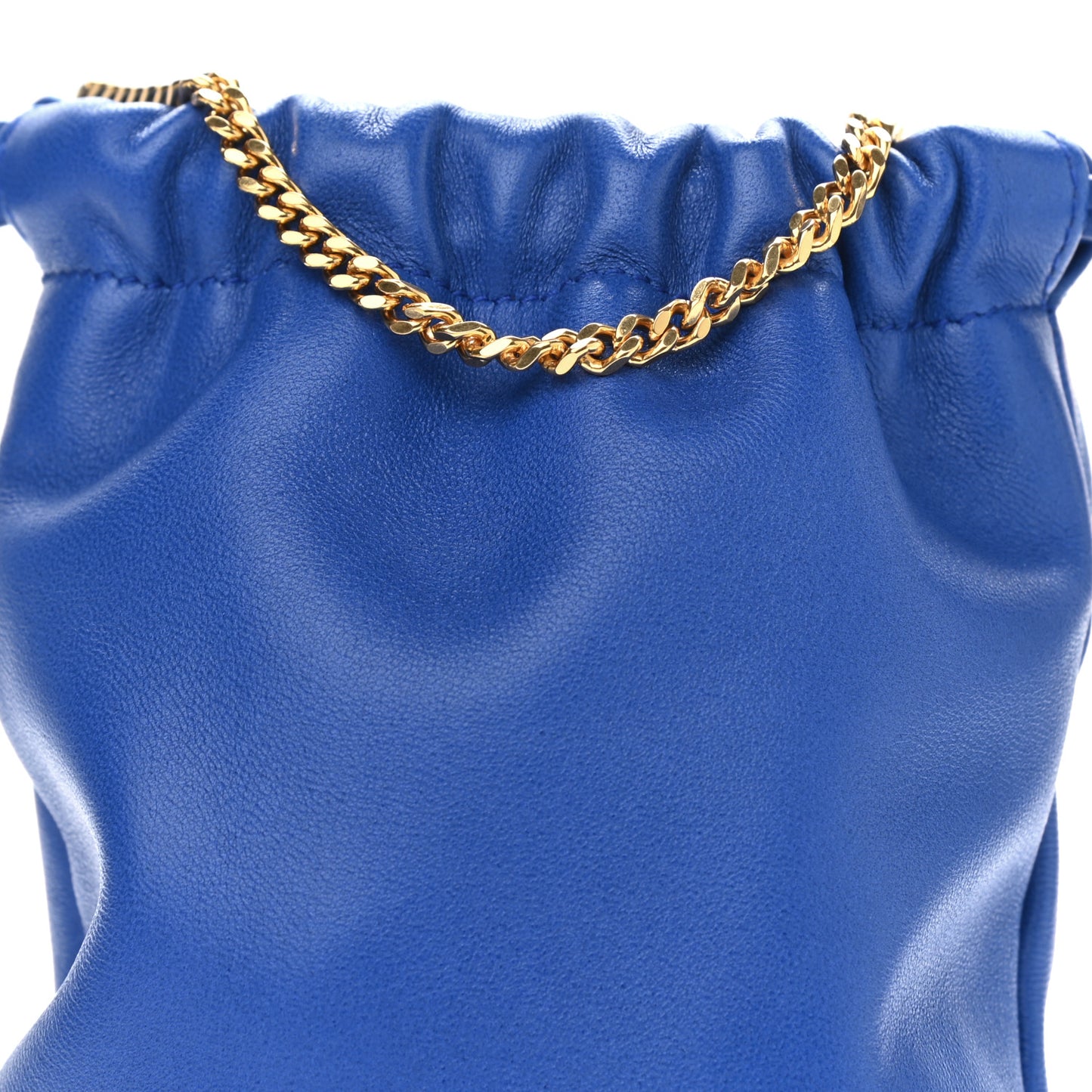 Lambskin Paris Drawstring Pouch Bleu Majorelle