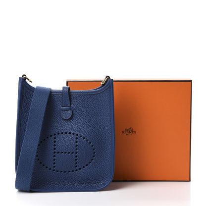 Hermes Taurillon Clemence Evelyne TPM Deep Blue 11 of 11