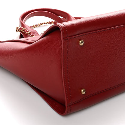 Chanel Caviar Small Studded Deauville Tote Red 8 of 9