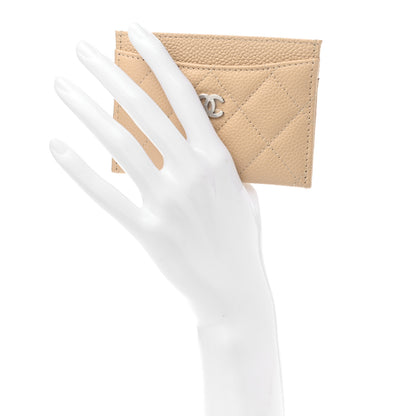 Chanel Caviar Quilted Card Holder Beige 2 of 9