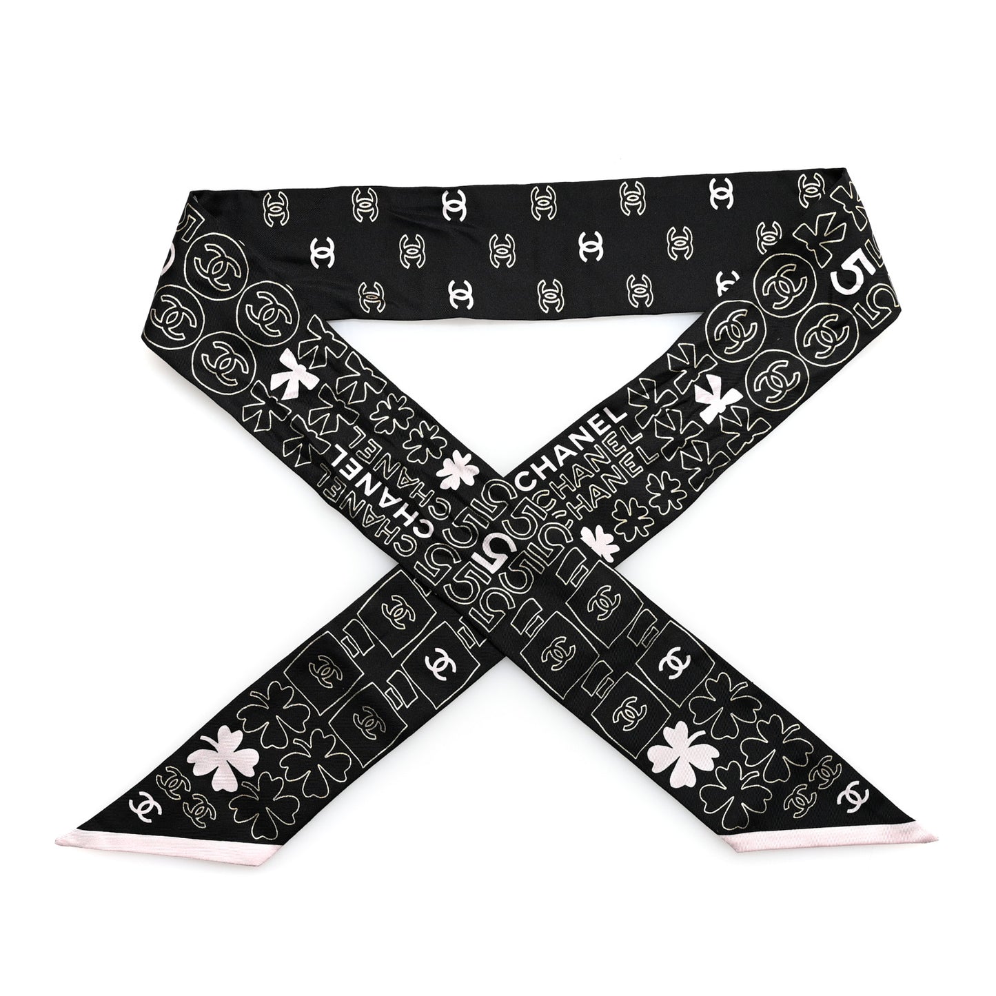 Silk CC Slim Bandeau Black Pink Gold