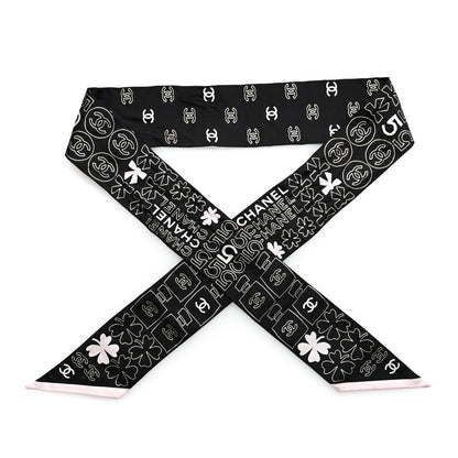 Chanel Silk CC Slim Bandeau Black Pink Gold 1 of 4