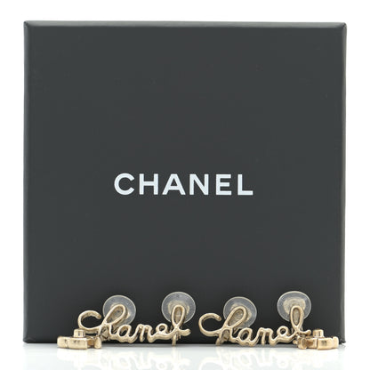 Chanel Metal CC Turnlock Climber Clip On Earrings Gold 5 of 5