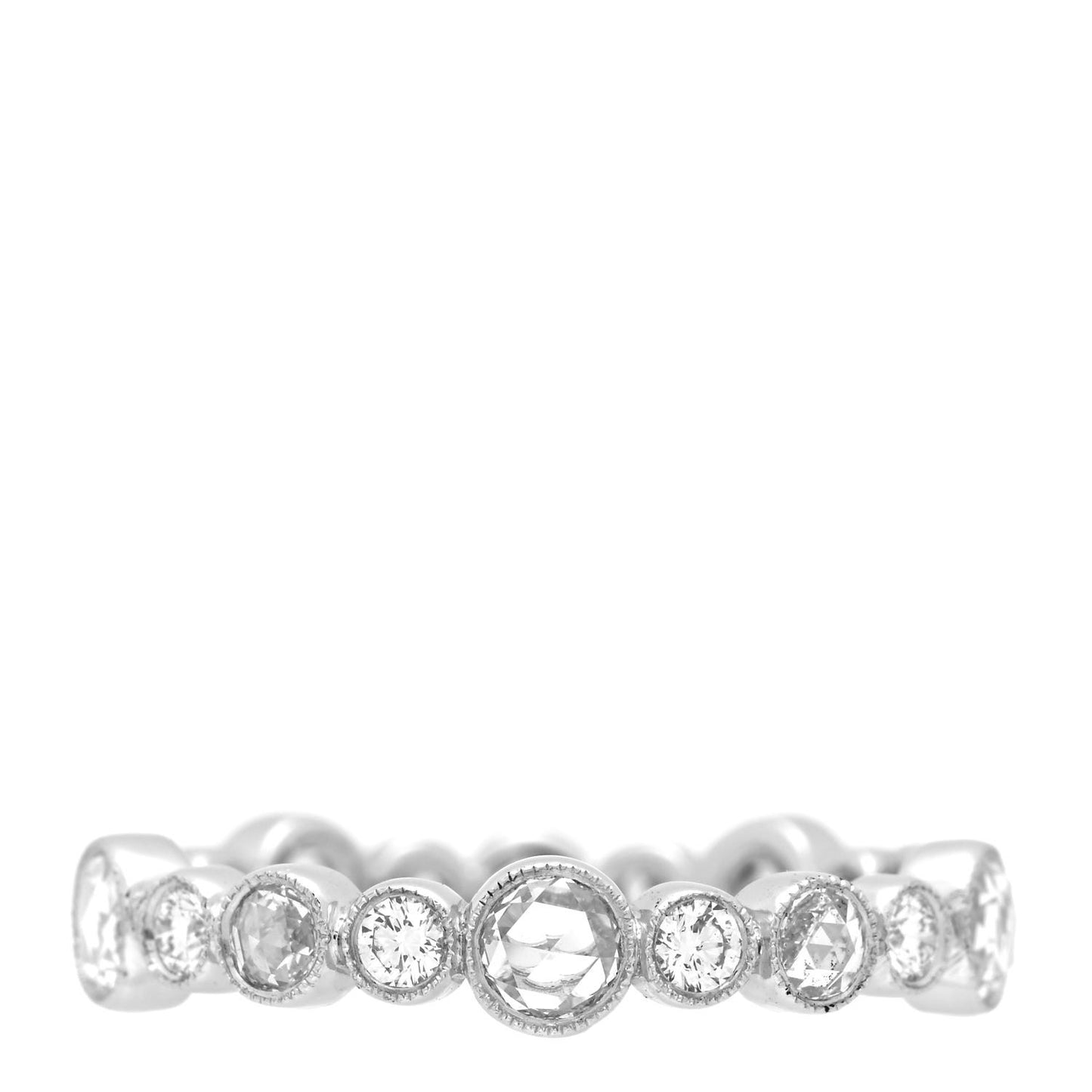 Platinum Diamond Narrow Cobblestone Band Ring 54 6.75