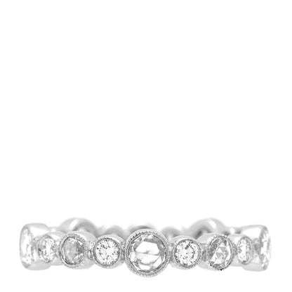 Tiffany Platinum Diamond Narrow Cobblestone Band Ring 54 6.75 1 of 5