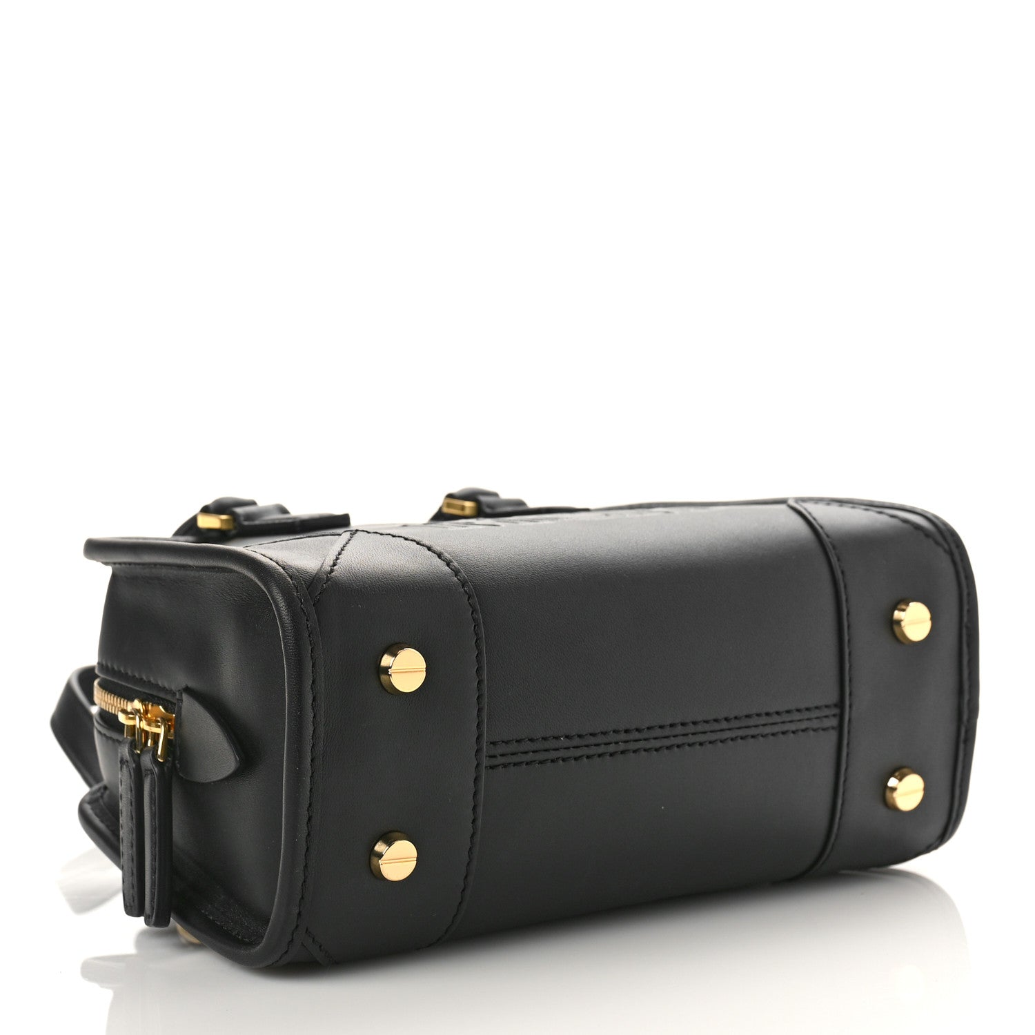 MCM Calfskin Mini Aren Boston Bag Black 4 of 9