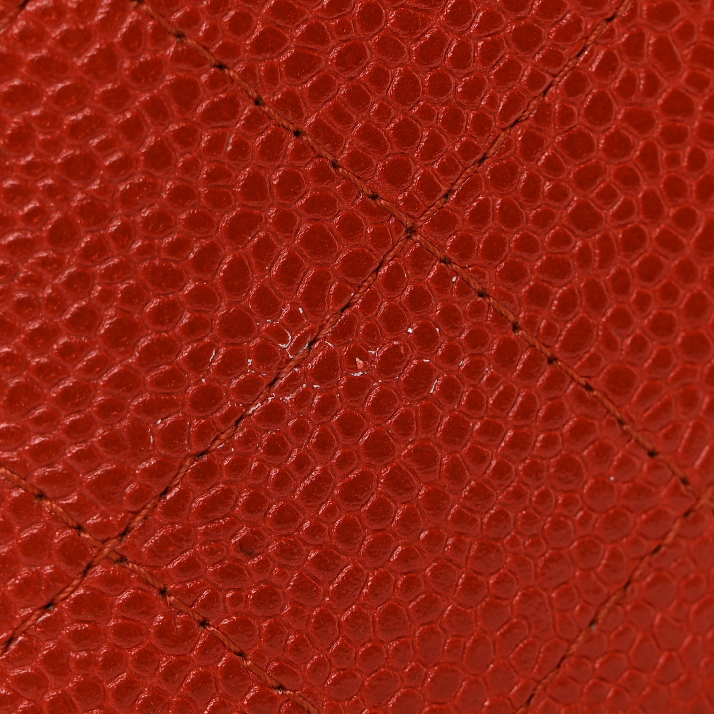 Pearly Caviar Quilted Mini Rectangular Flap Orange