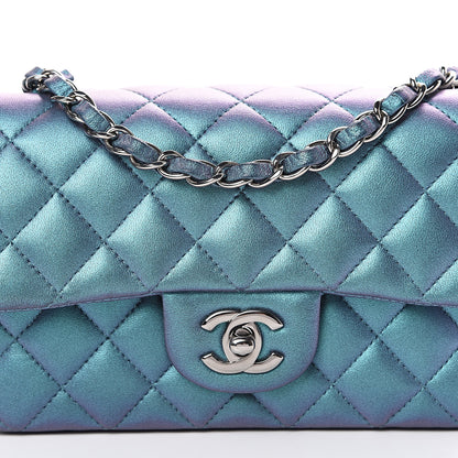 Chanel Iridescent Lambskin Quilted Mini Rectangular Flap Turquoise 7 of 10