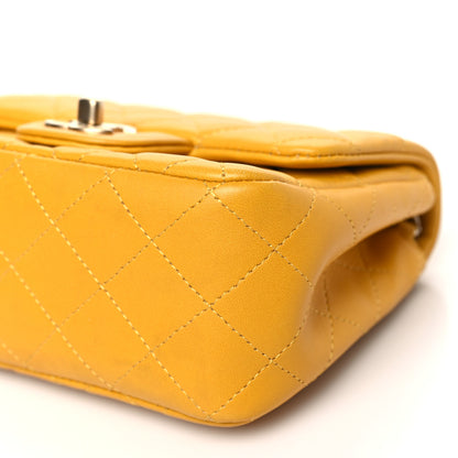 Chanel Lambskin Quilted Mini Square Flap Yellow 10 of 13