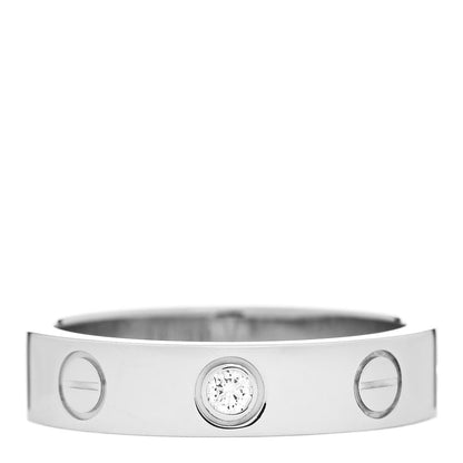 Cartier 18K White Gold Diamond 4mm LOVE Wedding Band Ring 47 4 1 of 5