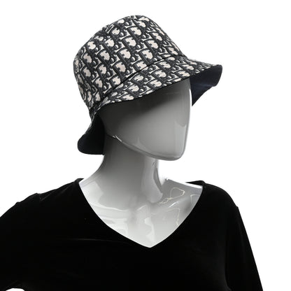 Christian Dior Polyester Cotton Oblique Teddy-D Brim Bucket Hat 57 Black 2 of 11