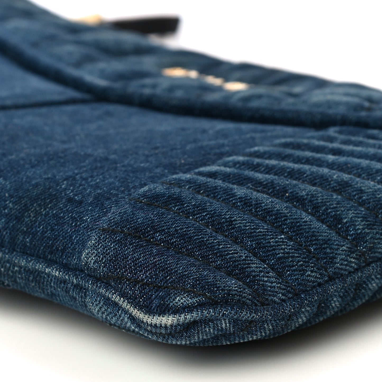 Denim Matelasse Clutch Blue