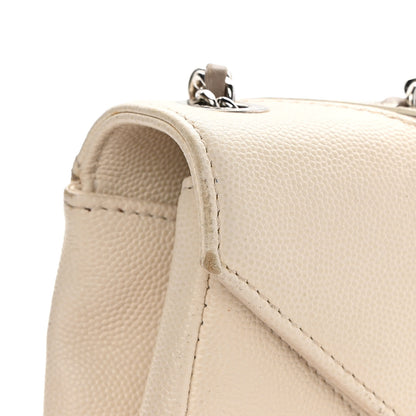 Chanel Caviar Macro Chevron Single Flap White 12 of 17