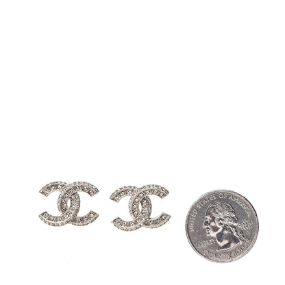 Chanel Crystal Timeless CC Earrings Light Gold 2 of 5