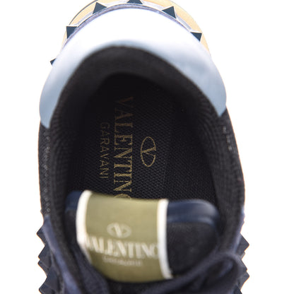 Valentino Garavani Denim Calfskin Suede Womens Rockstud Sneakers 36 Deep Denim 8 of 10