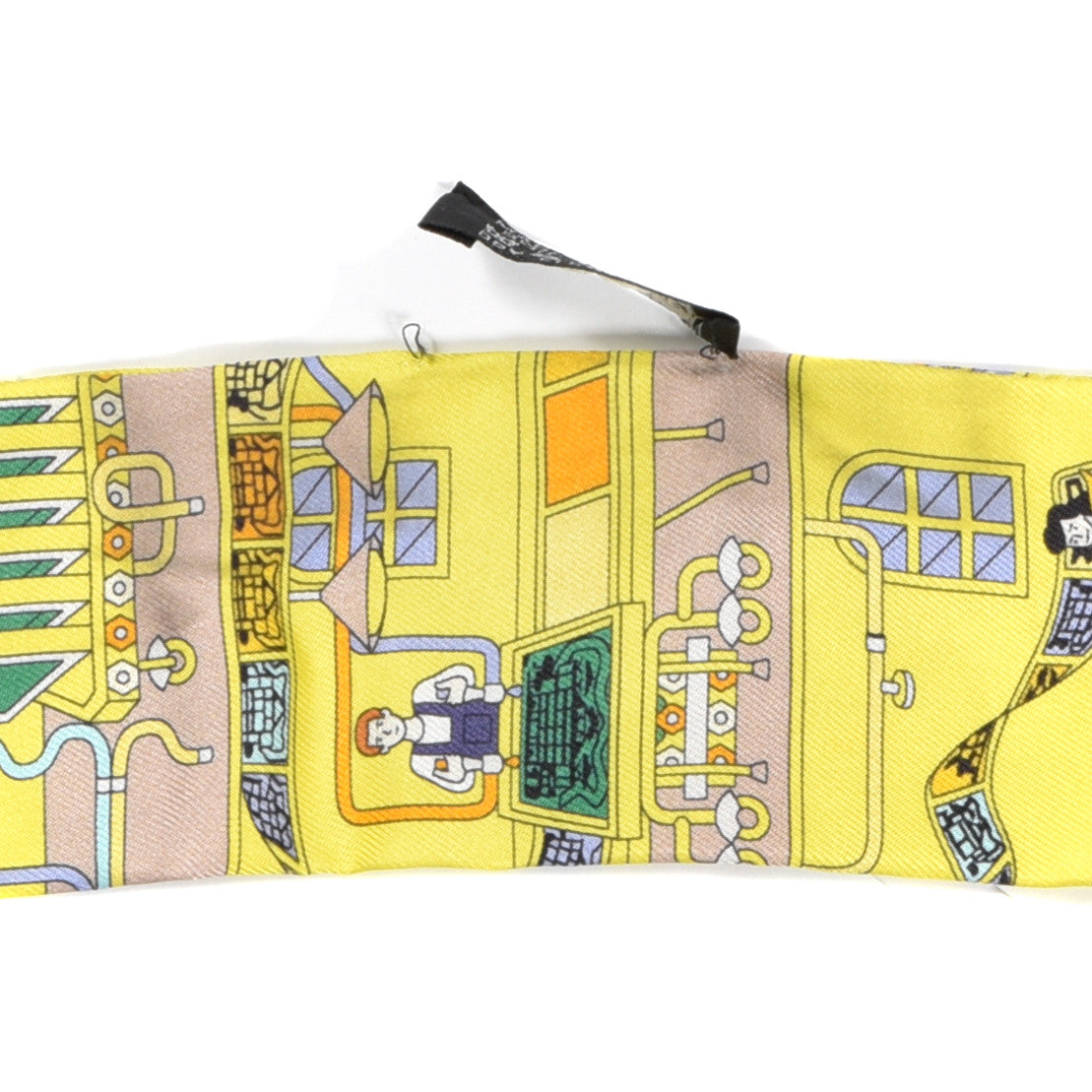 Hermes Silk La Maison des Carres Twilly Jaune Vif Bleu Roy Turquoise 4 of 5