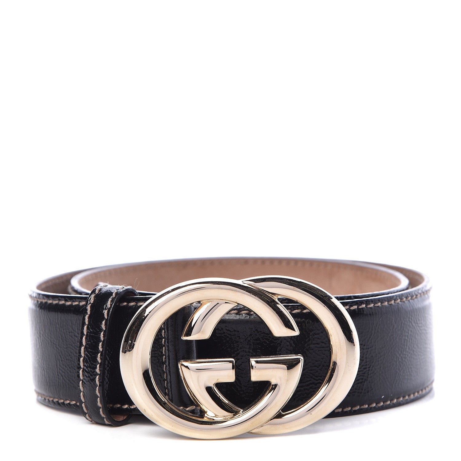 Gucci Patent Interlocking G Belt 85 34 Black 1 of 9