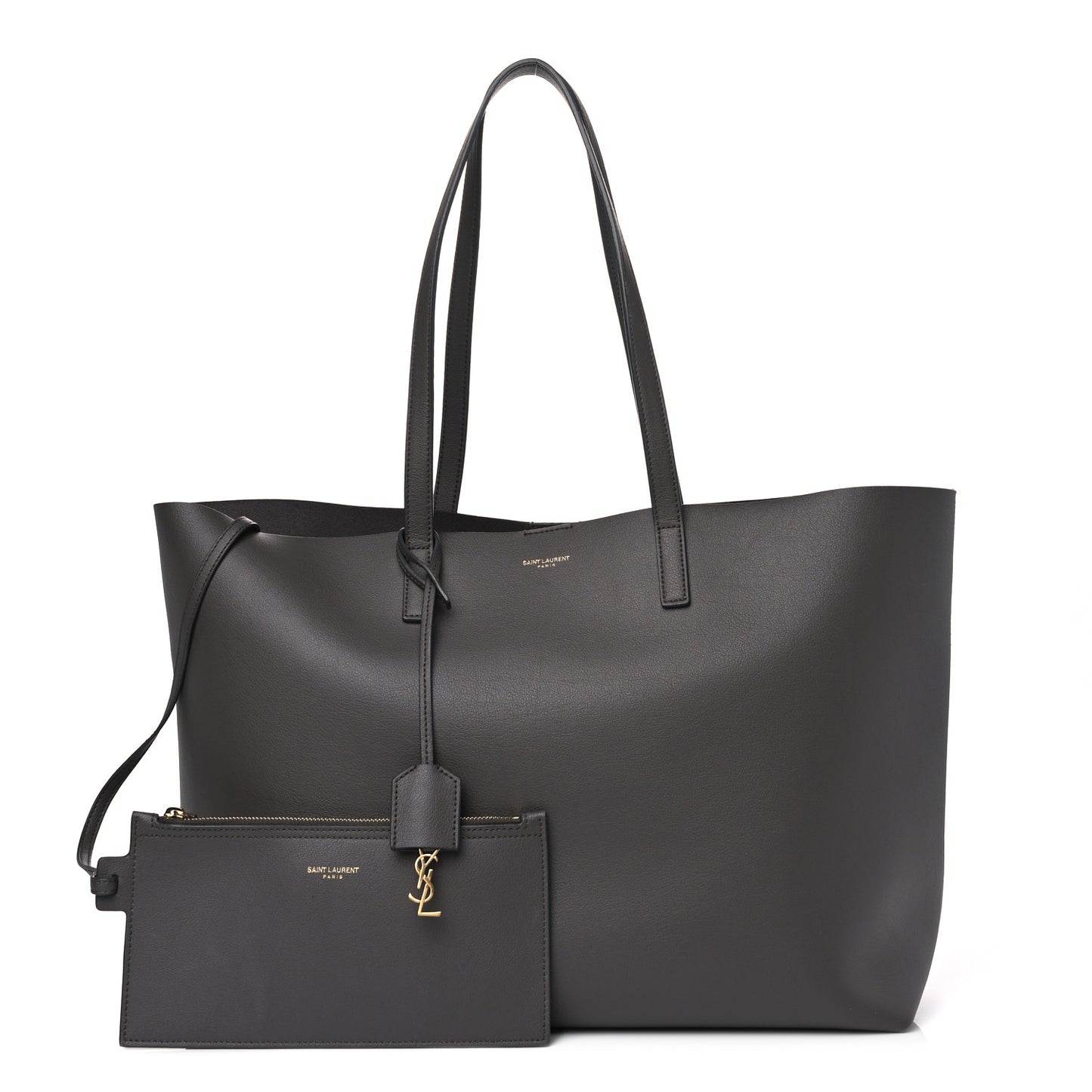 Calfskin Large Shopping Tote Pebble