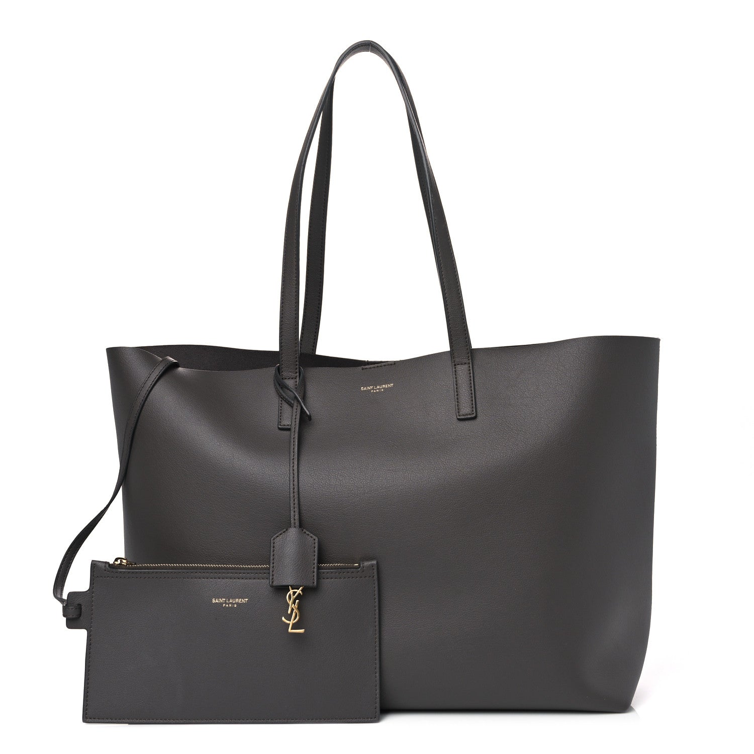 Saint Laurent Calfskin Large Shopping Tote Pebble 1 of 16
